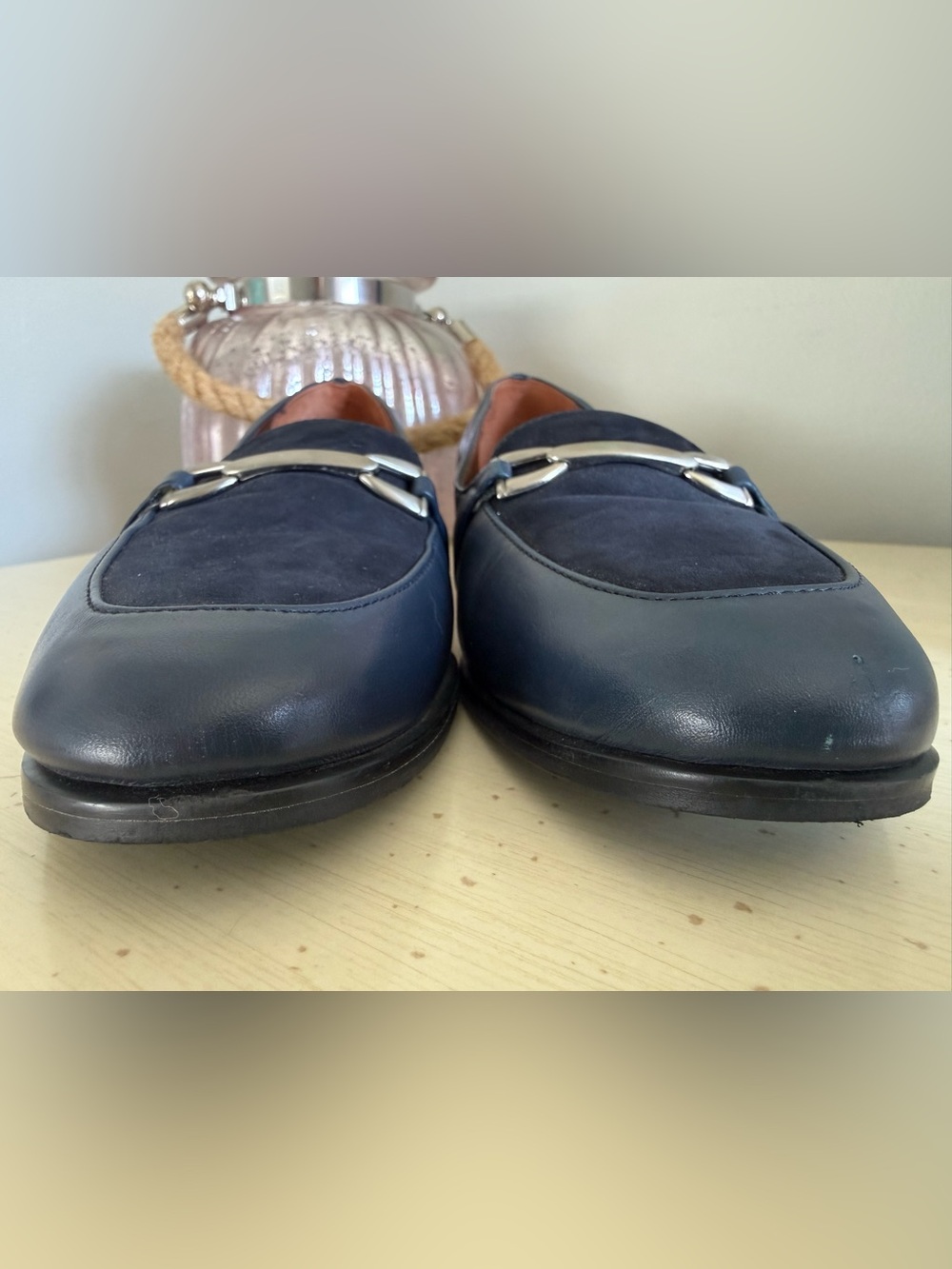 Etienne Aigner Neve Navy Leather Horsebit Loafers Women’s 8M - Picture 2 of 12